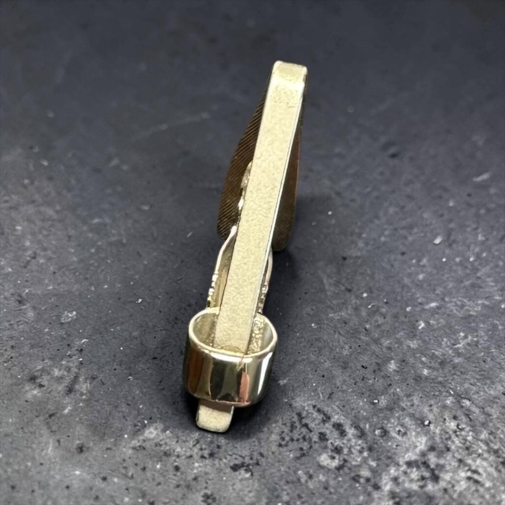 Vintage Abstract Modernist Tie Clip Silver Tone Mid Century Mens